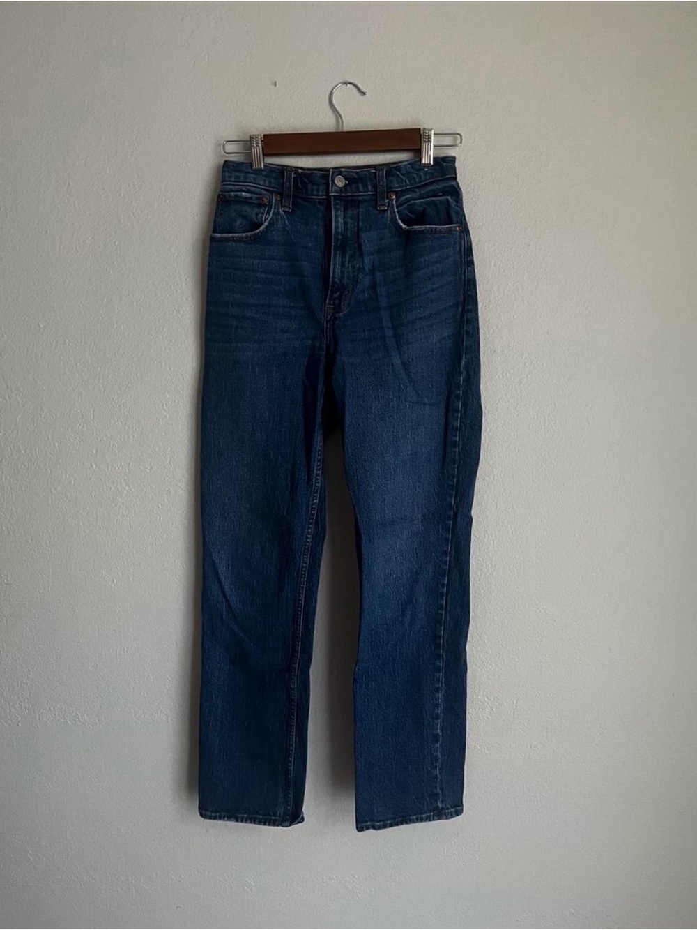 Abercrombie & Fitch Women's 90s Dark Blue Straight Jeans